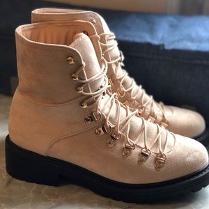 Faux Suede Lace up hiker Boots